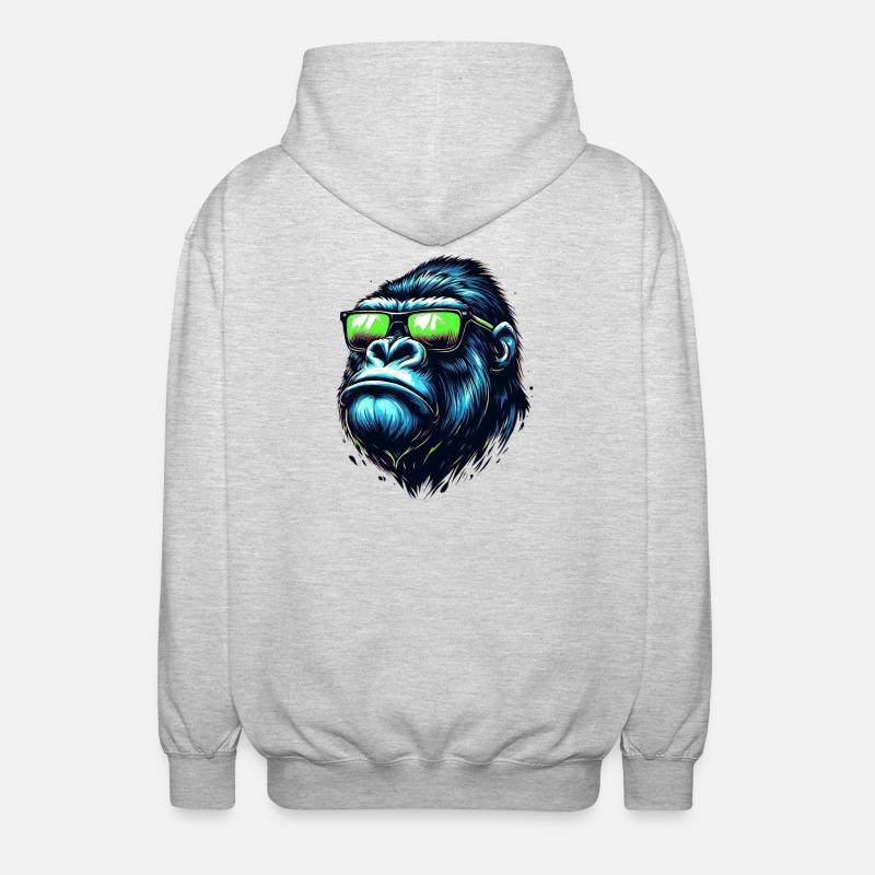 Gorille - Veste à capuche unisexe - gris clair chiné