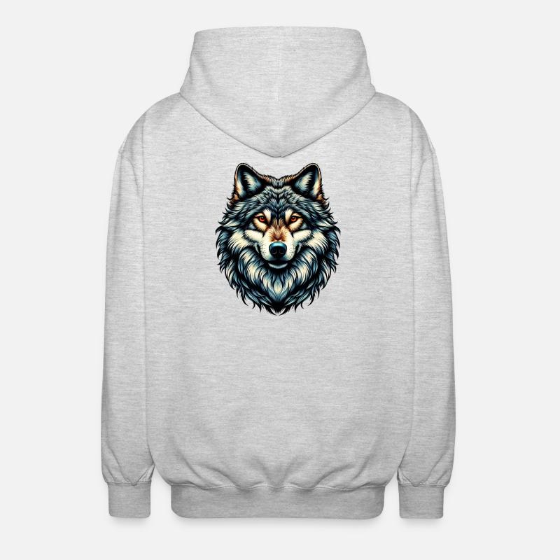 Wolf - Unisex Kapuzenjacke - Hellgrau meliert
