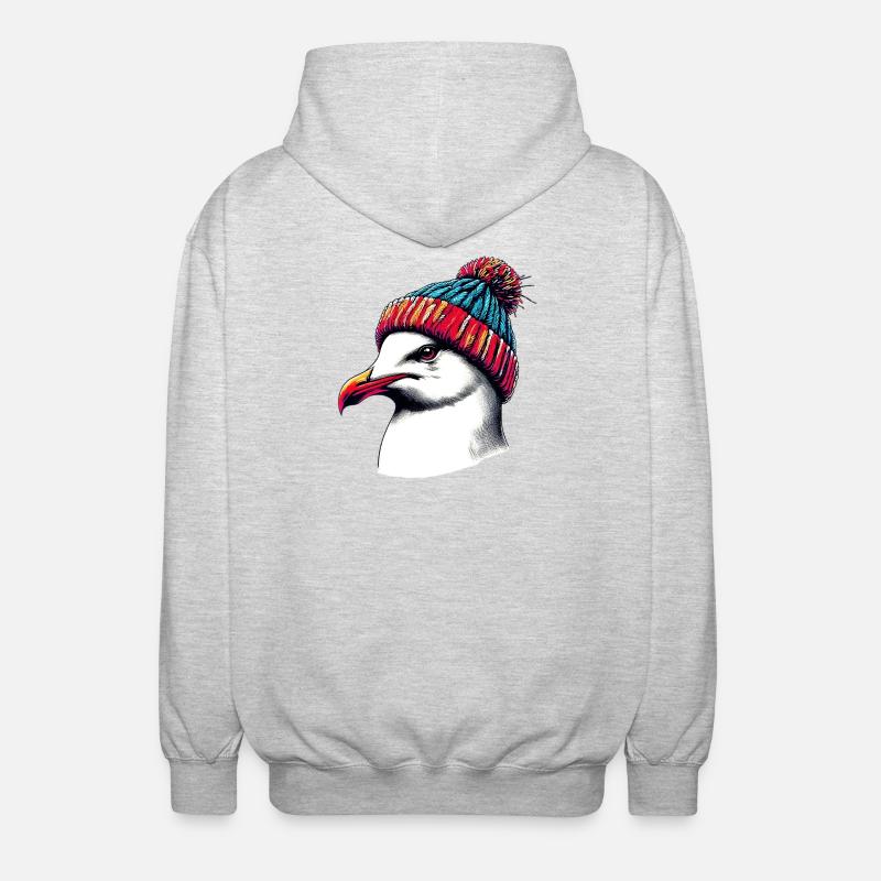 Möwe - Unisex Kapuzenjacke - Hellgrau meliert