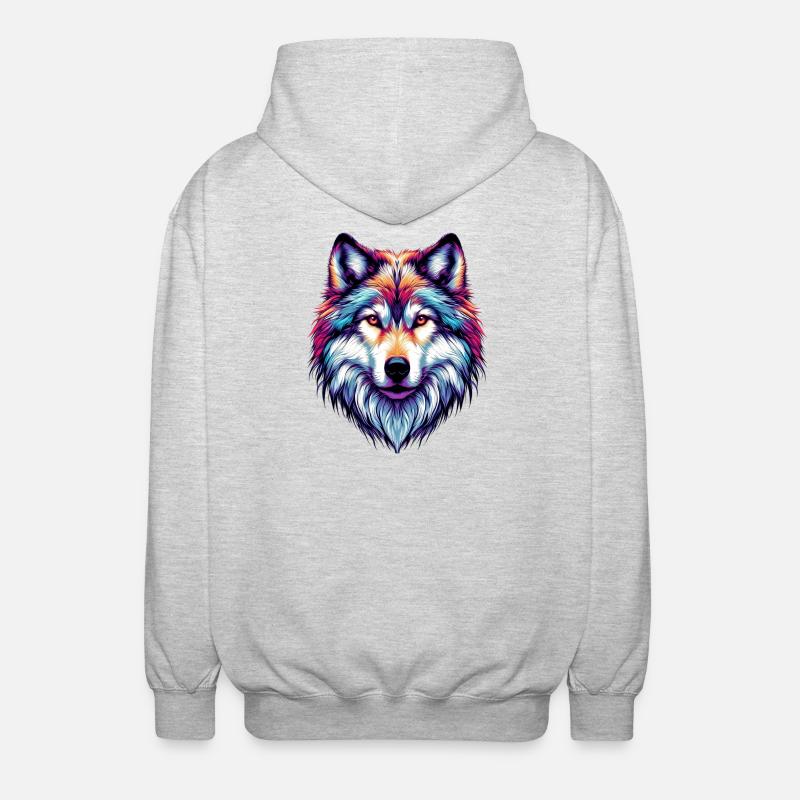 Wolf - Unisex Hooded Jacket - light heather grey
