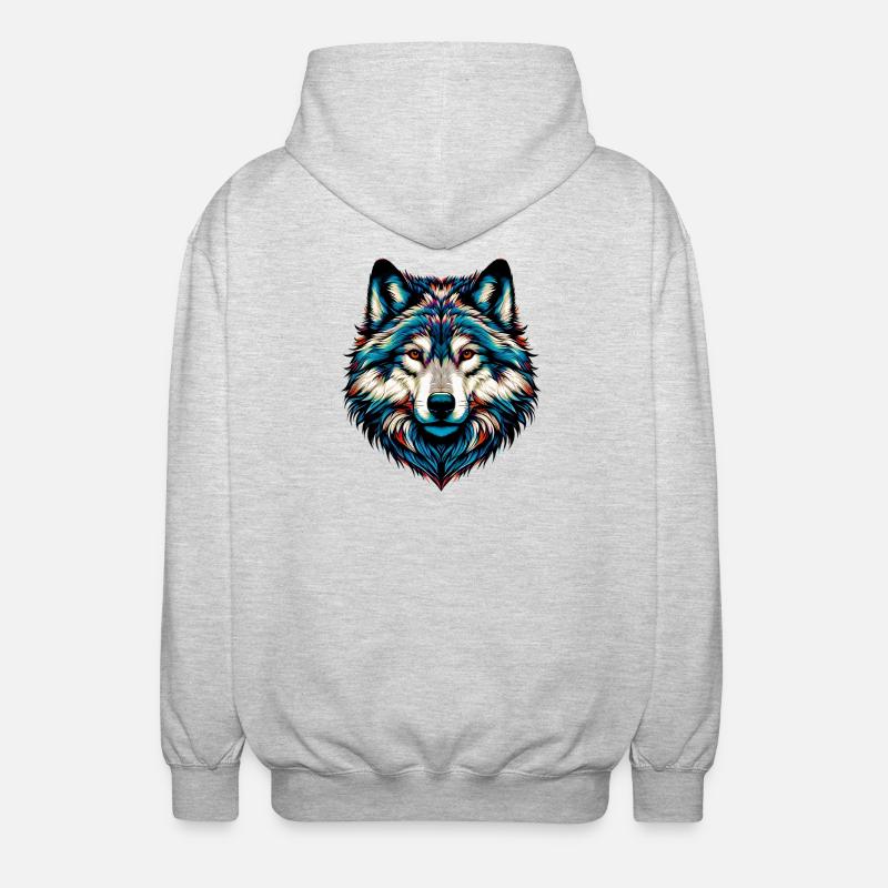 Wolf - Unisex Kapuzenjacke - Hellgrau meliert