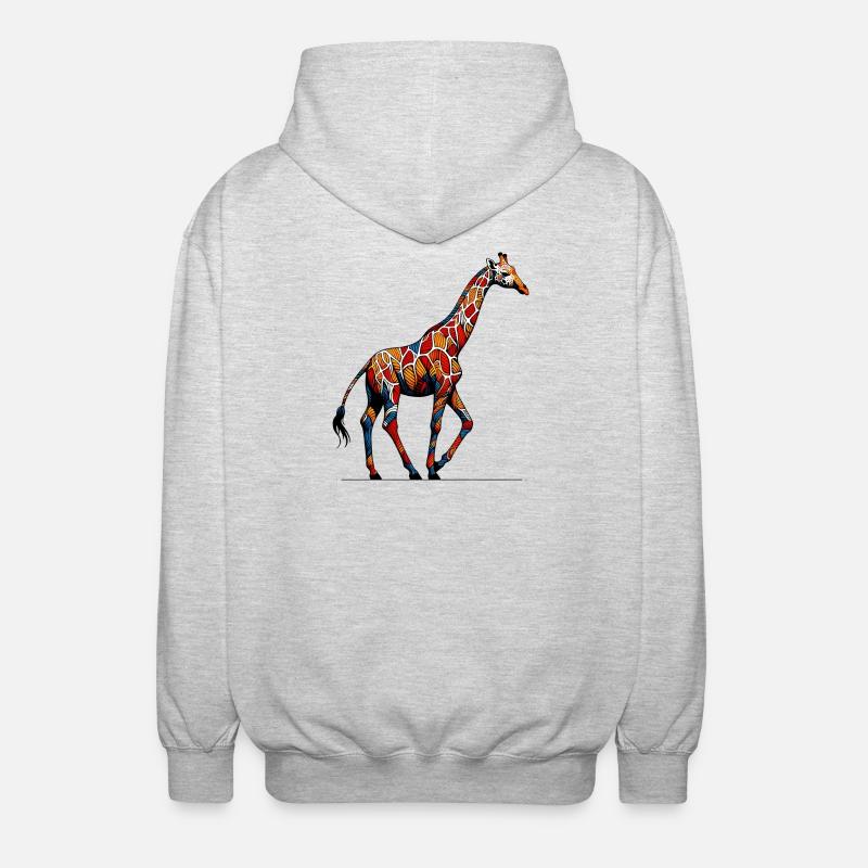 Giraffe - Unisex Kapuzenjacke - Hellgrau meliert