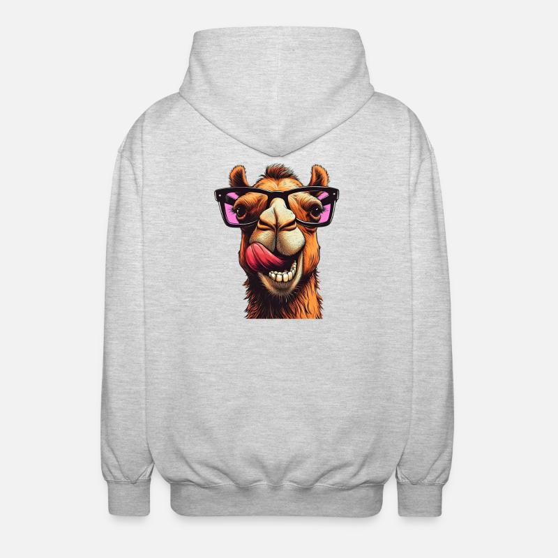 Kamel - Unisex Kapuzenjacke - Hellgrau meliert