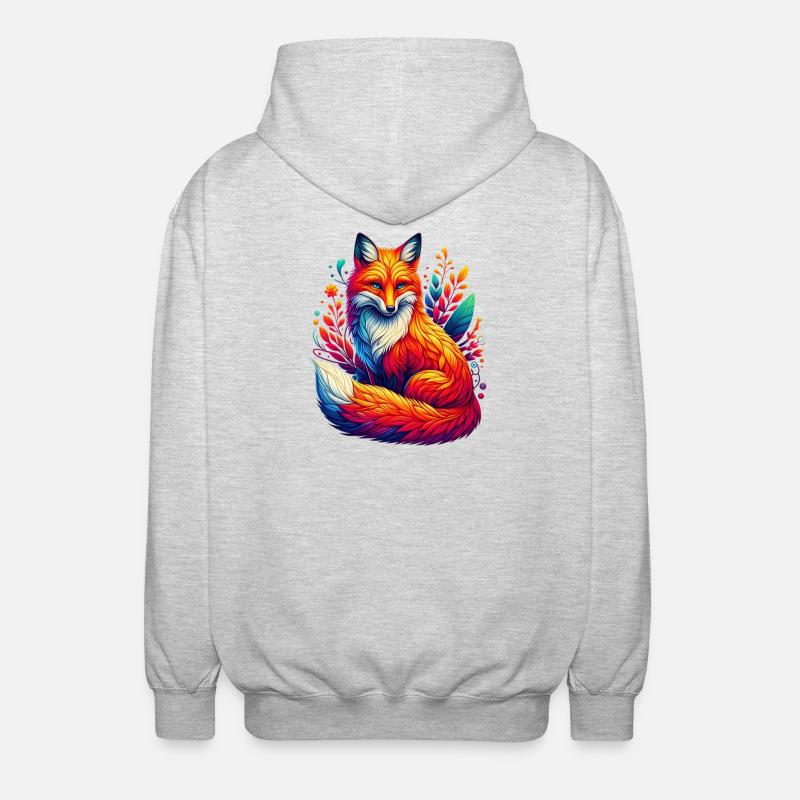 Fuchs - Unisex Kapuzenjacke - Hellgrau meliert