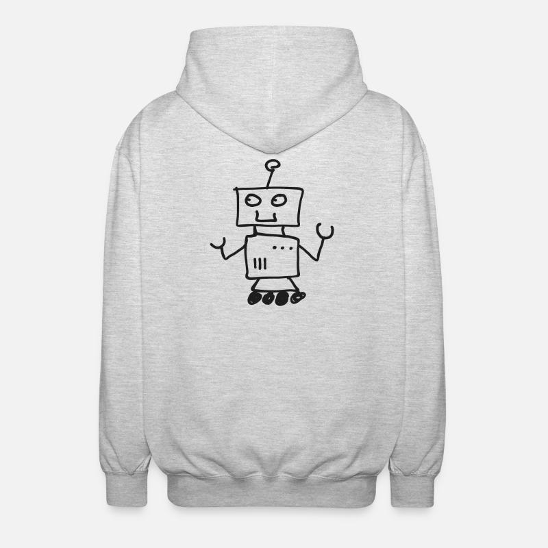 Robot - Veste à capuche unisexe - gris clair chiné