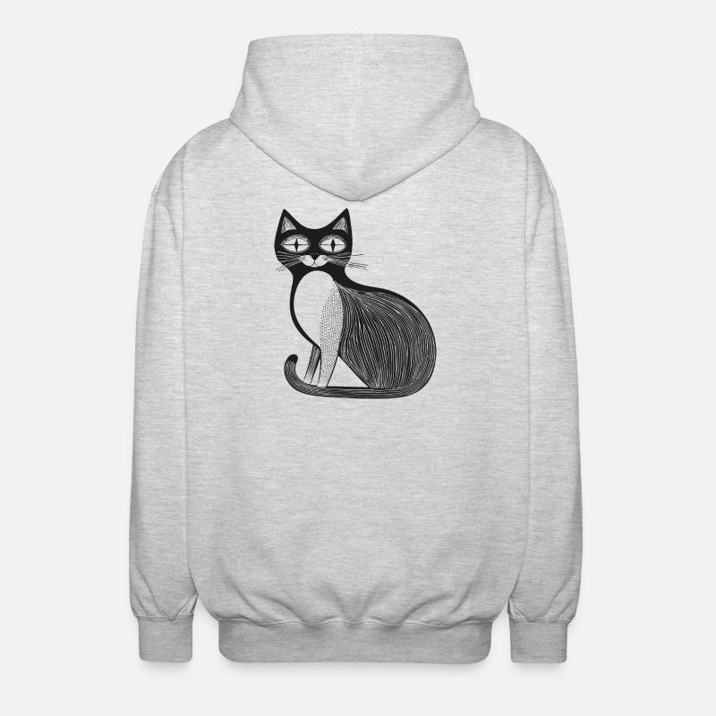 Chat - Veste à capuche unisexe - gris clair chiné