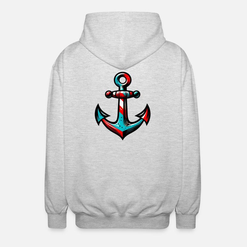 Ein Anker - Unisex Kapuzenjacke - Hellgrau meliert