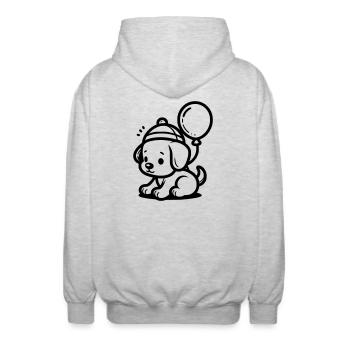 Chiot - Veste à capuche unisexe - gris clair chiné - Dos - AI Model Male 185 light (185cm)