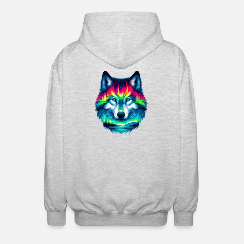 Wolf - Unisex Kapuzenjacke - Hellgrau meliert