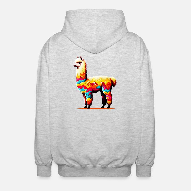 Alpaka - Unisex Kapuzenjacke - Hellgrau meliert