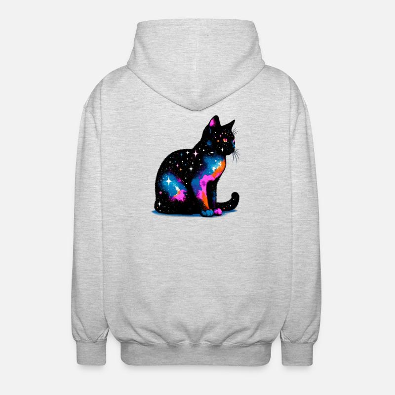 Cat - Unisex Hooded Jacket - light heather grey