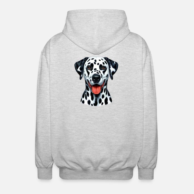 Dalmatinerhund - Unisex hættejakke. - lysegrå meleret