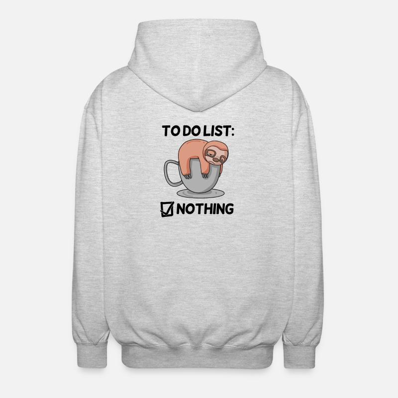 Funny Saying - Funny Sayings - with Sloth - Unisex Hooded Jacket - light heather grey
