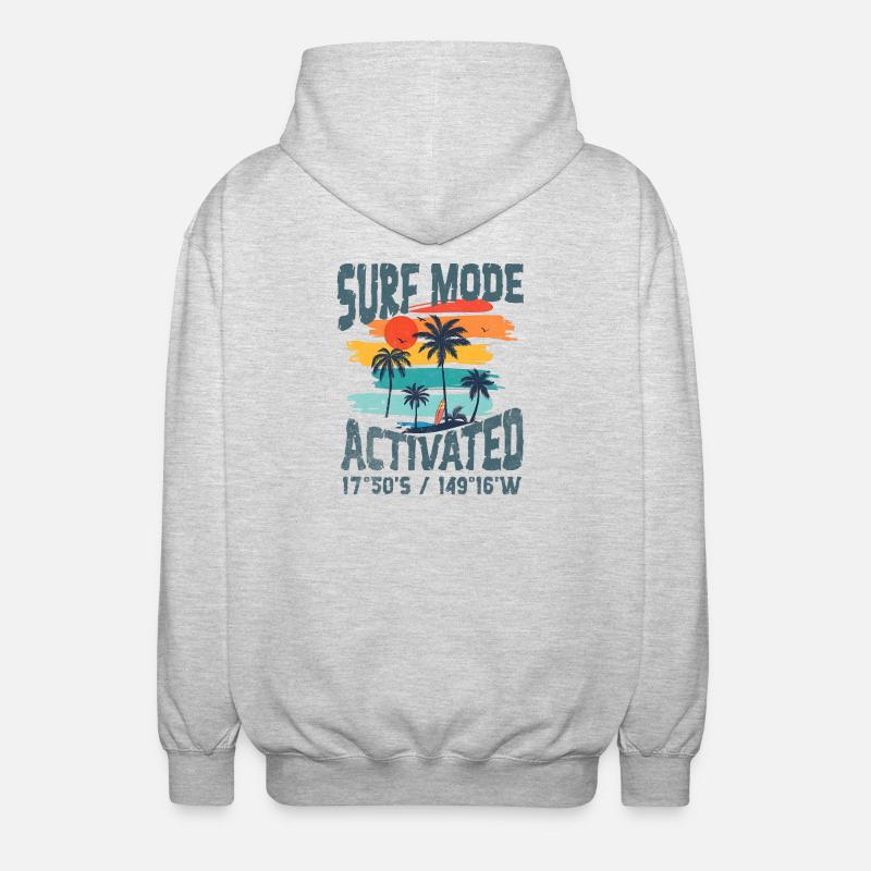 Surf mode activated - Veste à capuche unisexe - gris clair chiné