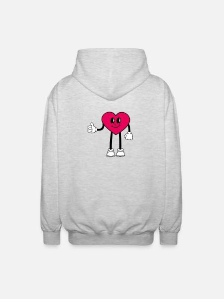 Cœur - Veste à capuche unisexe - gris clair chiné