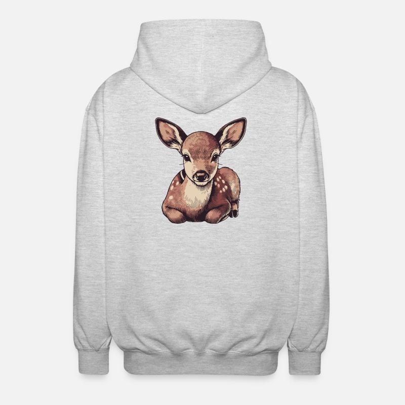 Reh - Unisex Kapuzenjacke - Hellgrau meliert