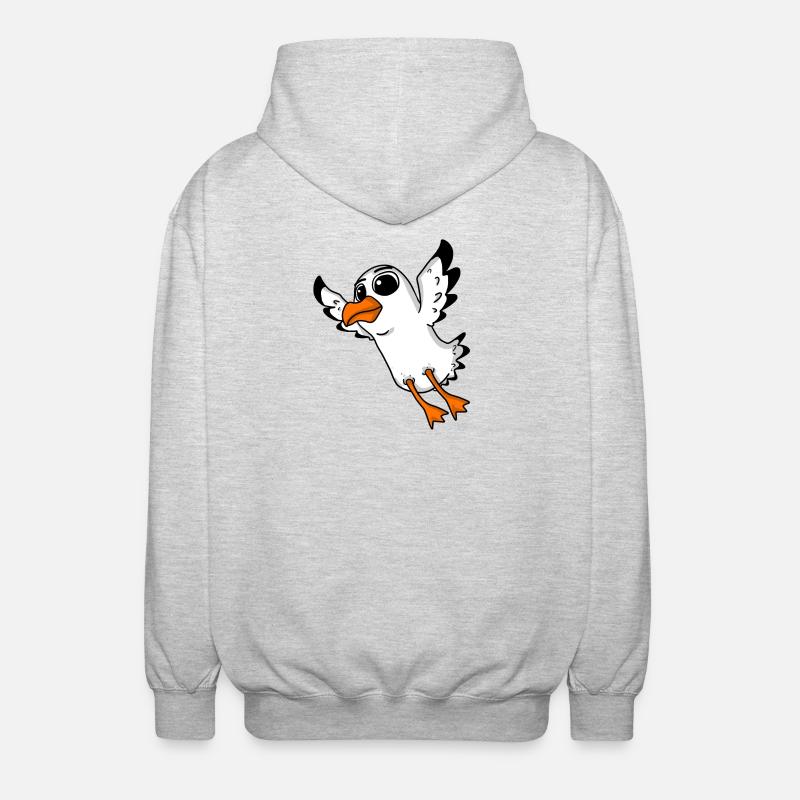Oiseau mouette - Veste à capuche unisexe - gris clair chiné