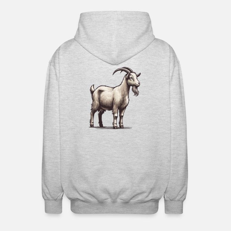 Chèvre - Veste à capuche unisexe - gris clair chiné