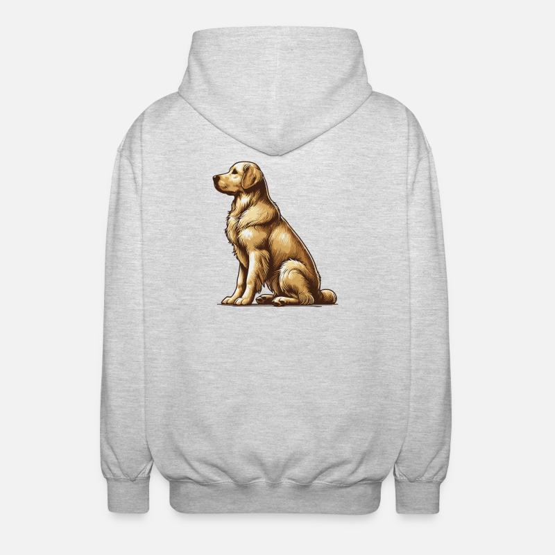 Golden retriever - Veste à capuche unisexe - gris clair chiné