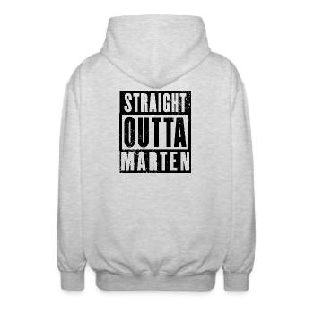 Marten, Dortmund Stadtteil, Ruhrgebiet, Ruhrpott, - Unisex Kapuzenjacke - Hellgrau meliert - Hinten - AI Model Male 185 light (185cm)