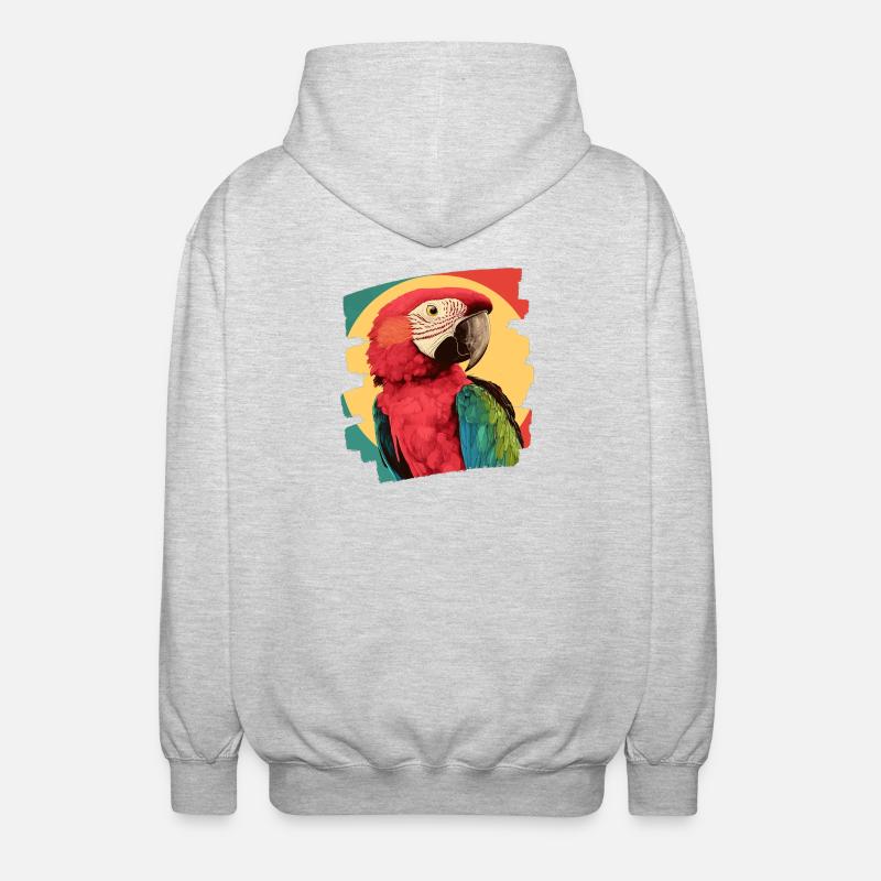 Parrot Retro - Unisex Hooded Jacket - light heather grey
