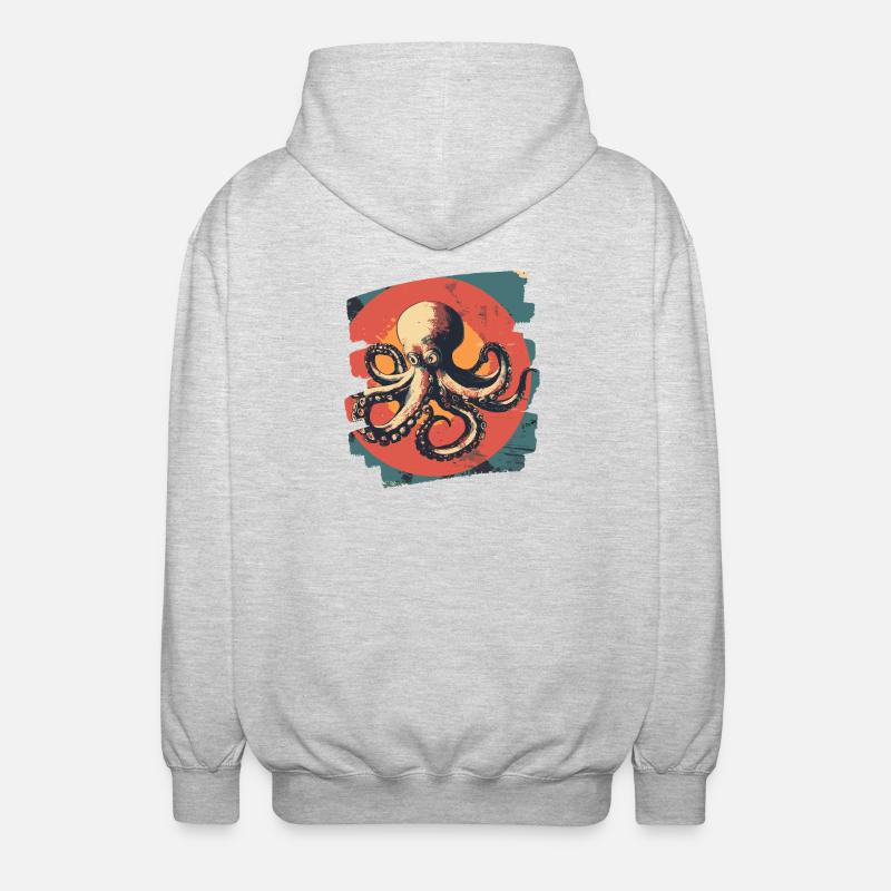 Pieuvre Pieuvre - Veste à capuche unisexe - gris clair chiné