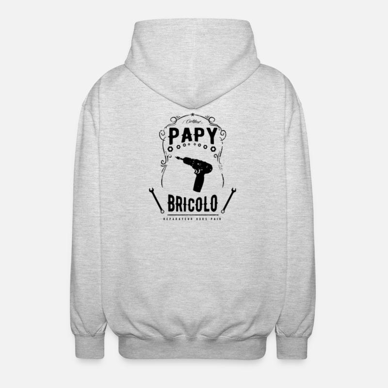 Papi bricolo - Veste à capuche unisexe - gris clair chiné