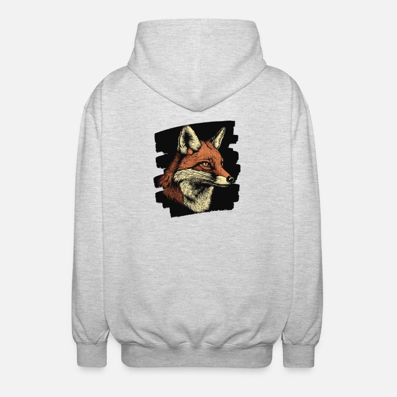 Fox - Unisex Hooded Jacket - light heather grey