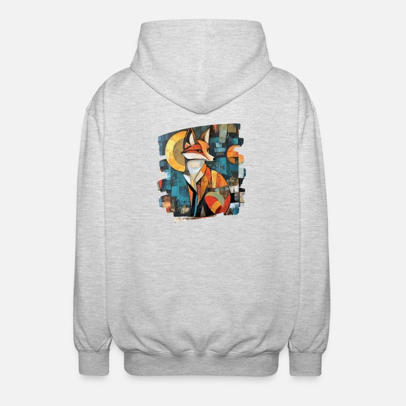 Fuchs - Unisex Kapuzenjacke - Hellgrau meliert