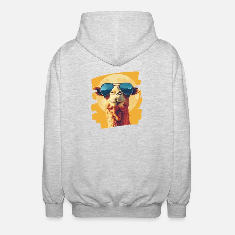 Kamel - Unisex Kapuzenjacke - Hellgrau meliert