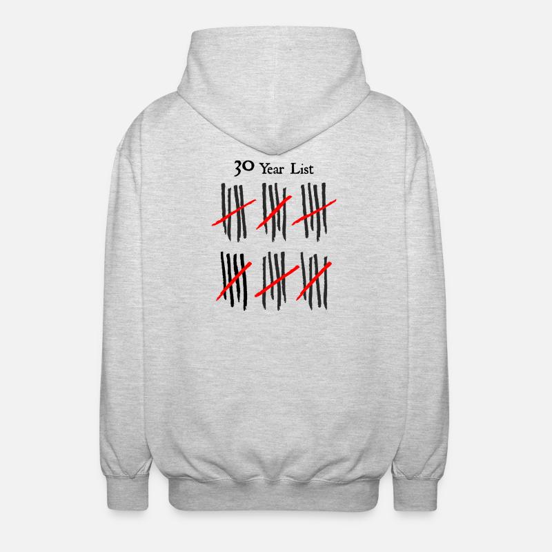 Abstract Black and Red Barline Pattern - Unisex Hooded Jacket - light heather grey
