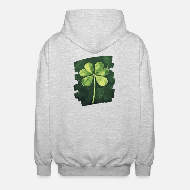 Trèfle de la Saint-Patrick - Veste à capuche unisexe - gris clair chiné