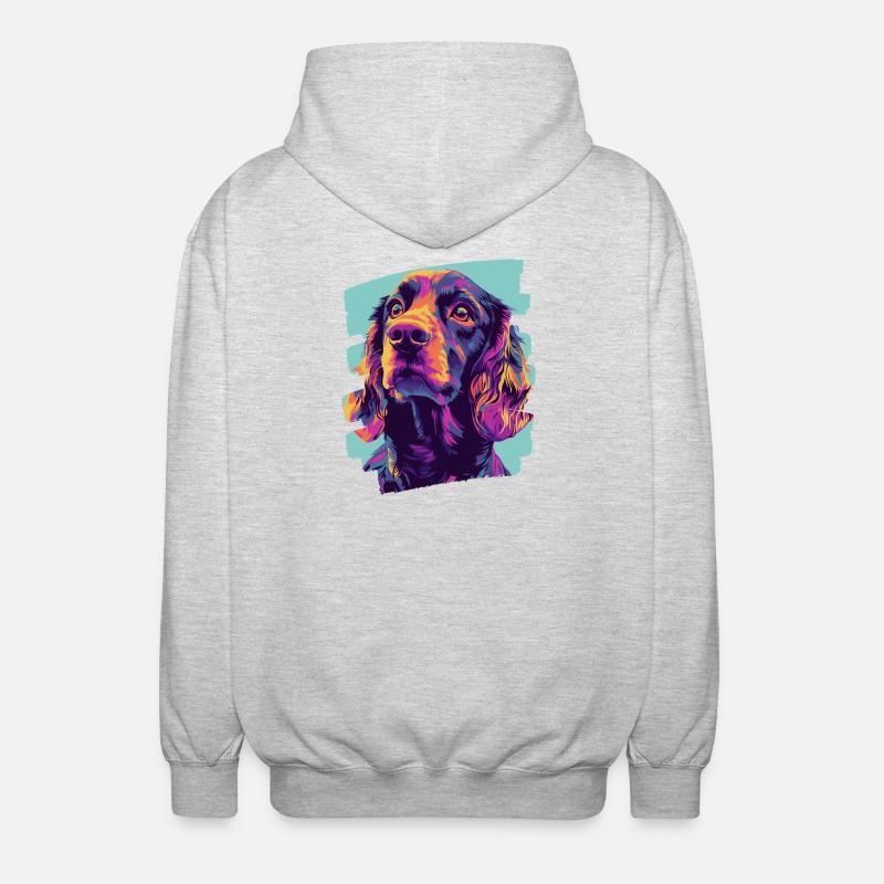 Cocker Spaniel - Unisex Hooded Jacket - light heather grey