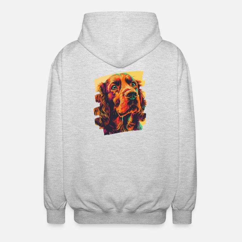 Cocker Spaniel - Veste à capuche unisexe - gris clair chiné