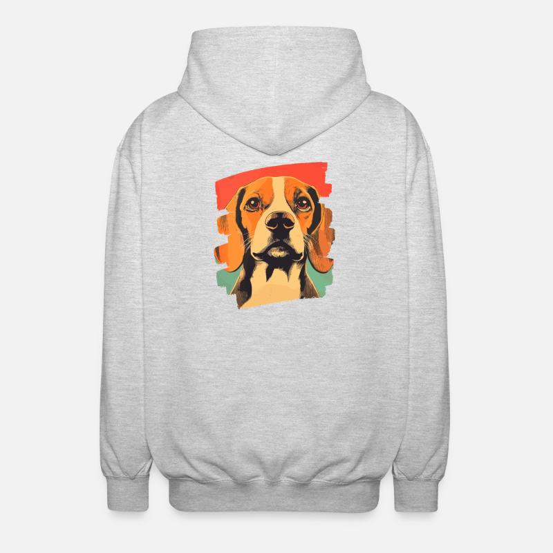 Beagle - Veste à capuche unisexe - gris clair chiné