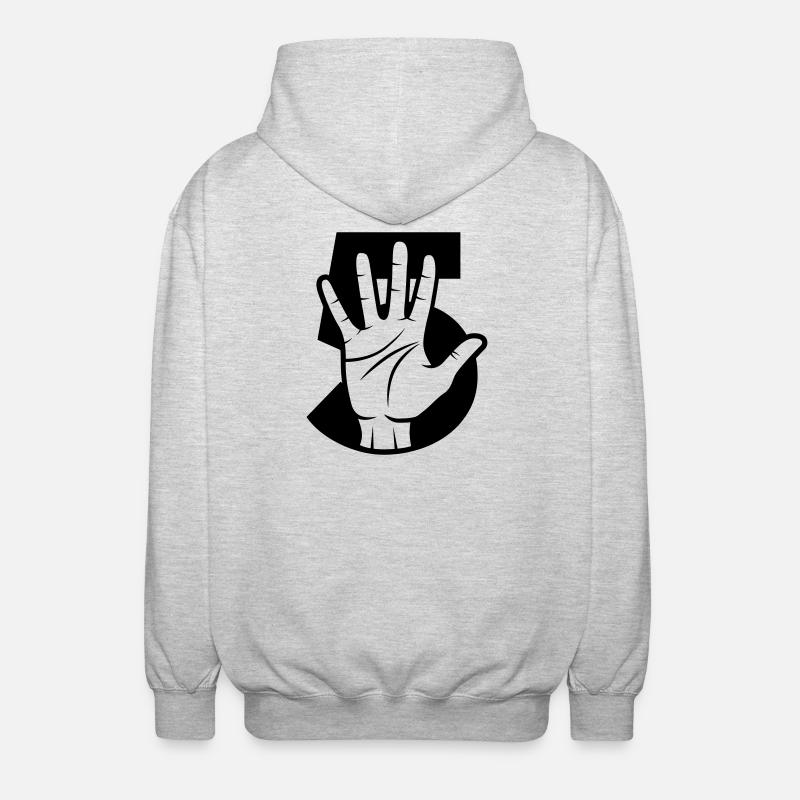Gib mir 5 - schlag ein - Unisex Kapuzenjacke - Hellgrau meliert