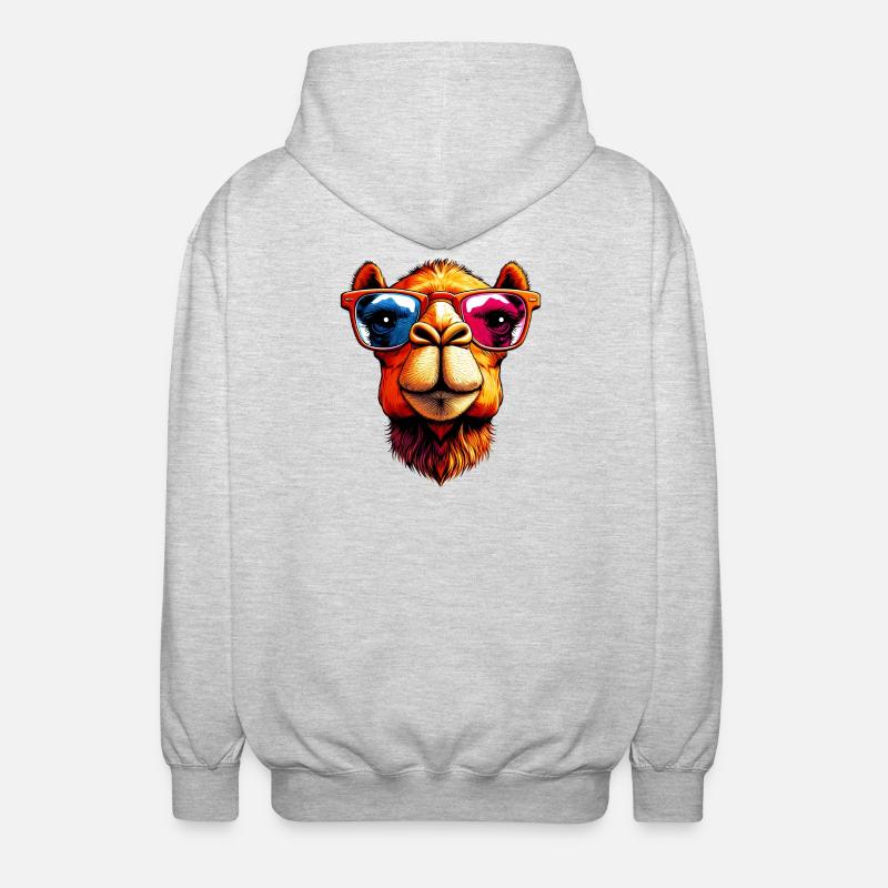 Kamel - Unisex Kapuzenjacke - Hellgrau meliert