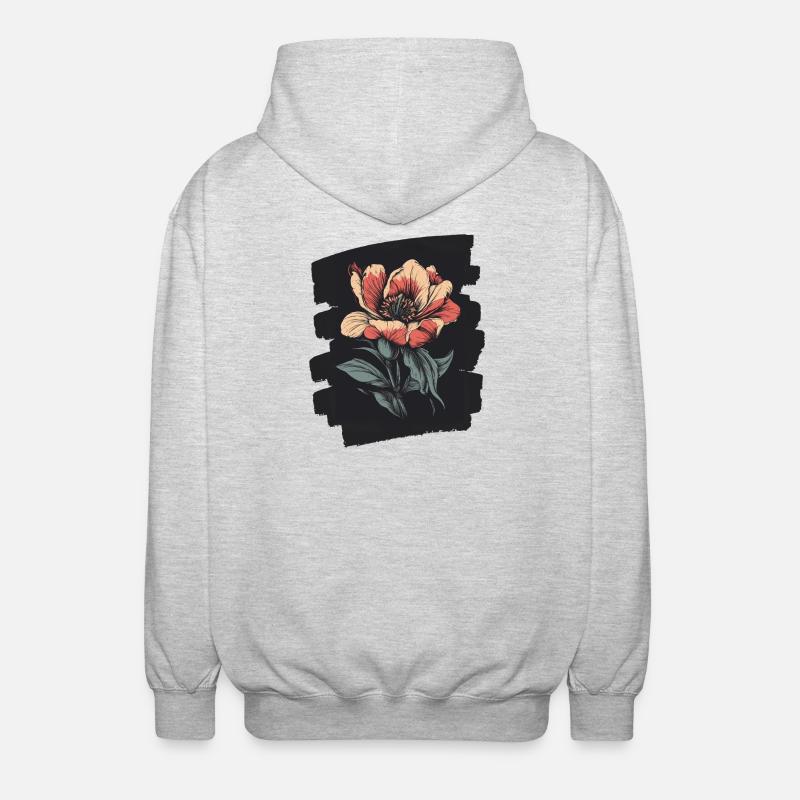 Printemps Printemps Début Fleur Fleurs - Veste à capuche unisexe - gris clair chiné