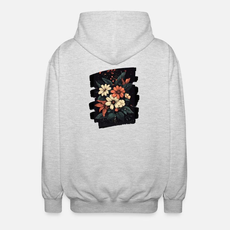 Printemps Printemps Début Fleur Fleurs - Veste à capuche unisexe - gris clair chiné