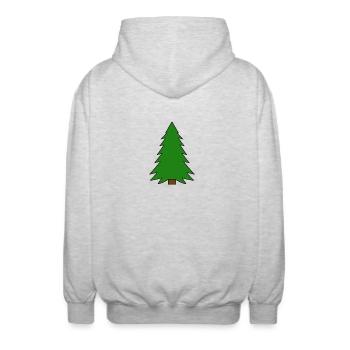 Baum Tanne Natur Wald Nadelbaum Fichte Fichten - Unisex Kapuzenjacke - Hellgrau meliert - Hinten - AI Model Male 185 light (185cm)