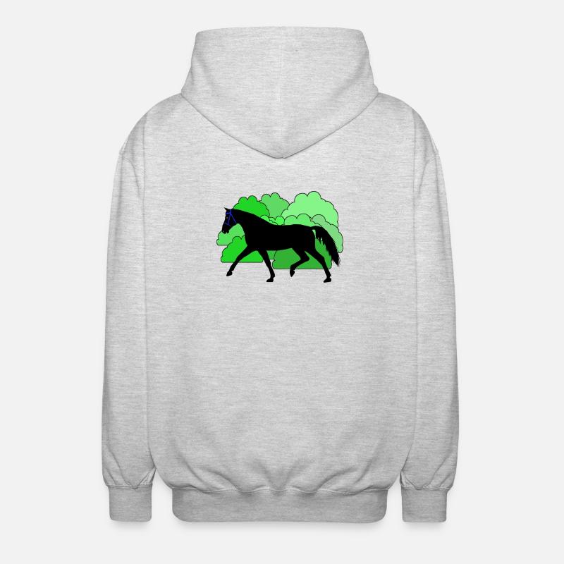 Cheval Cheval Noir - Veste à capuche unisexe - gris clair chiné