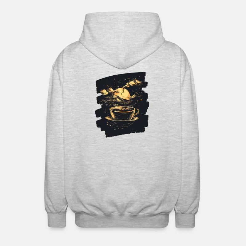 Kaffee Coffee Kaffeeliebhaber - Unisex Kapuzenjacke - Hellgrau meliert