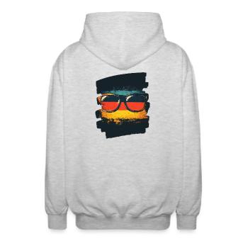 Sunglasses Germany Flag - Unisex Hooded Jacket - light heather grey - Back - AI Model Male 185 light (185cm)