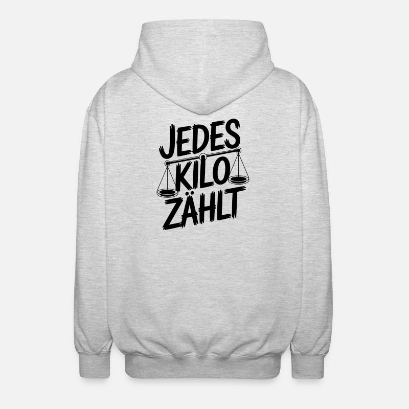 Chaque kilo compte - Veste à capuche unisexe - gris clair chiné