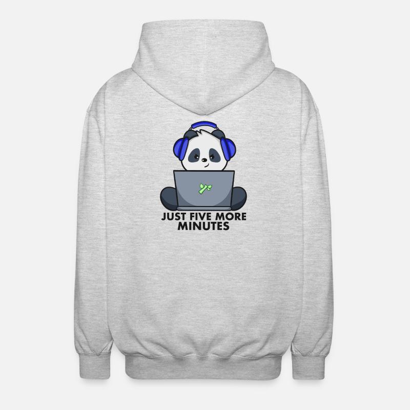 Panda de jeu - Veste à capuche unisexe - gris clair chiné