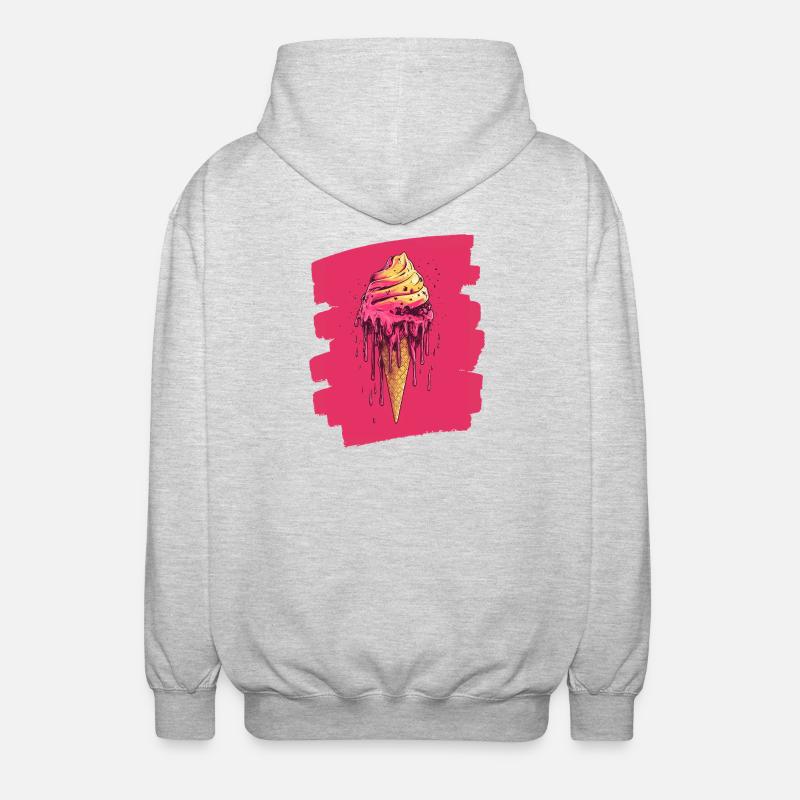 Eiscreme Eis - Unisex Kapuzenjacke - Hellgrau meliert