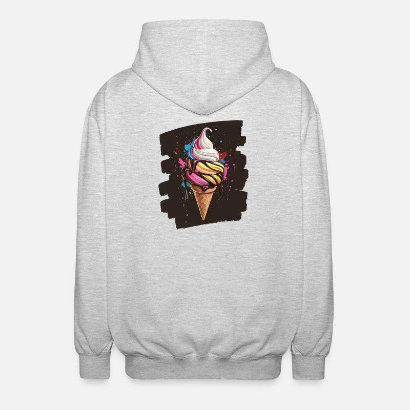 Eiscreme Eis - Unisex Kapuzenjacke - Hellgrau meliert