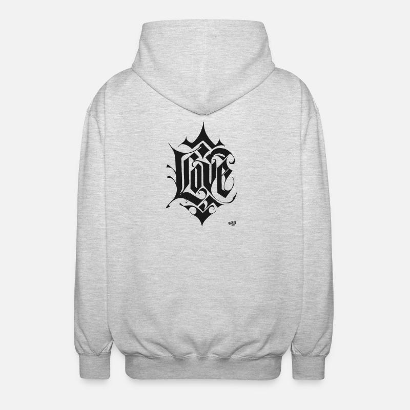 Love Lettering - Unisex Hooded Jacket - light heather grey