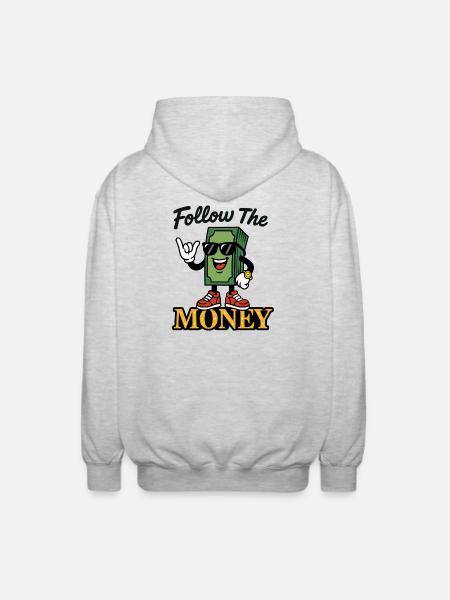 Follow The Money - Unisex Hooded Jacket - light heather grey