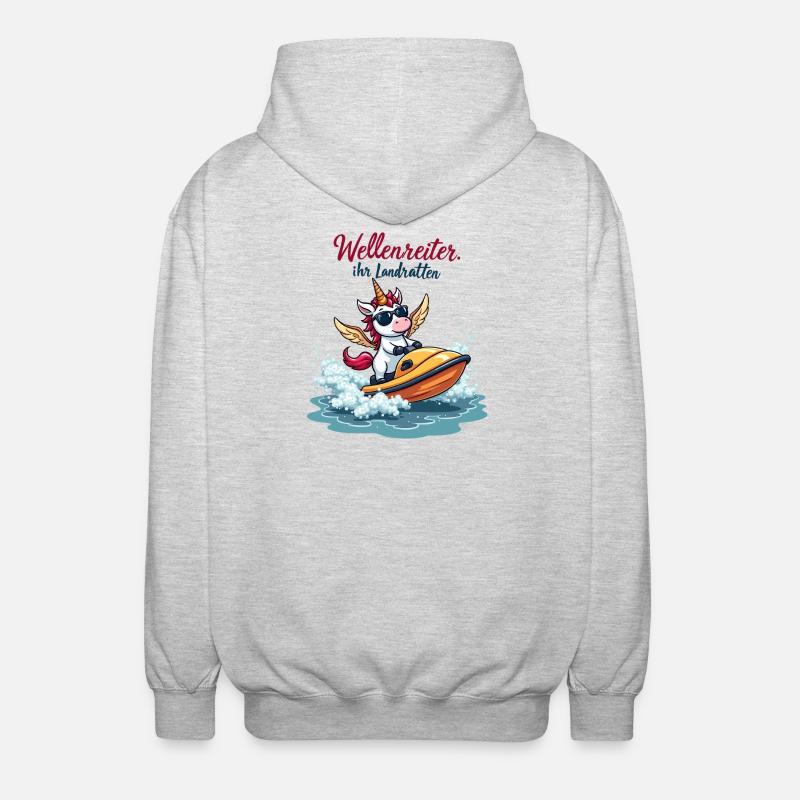 Surfeur Licorne - Veste à capuche unisexe - gris clair chiné